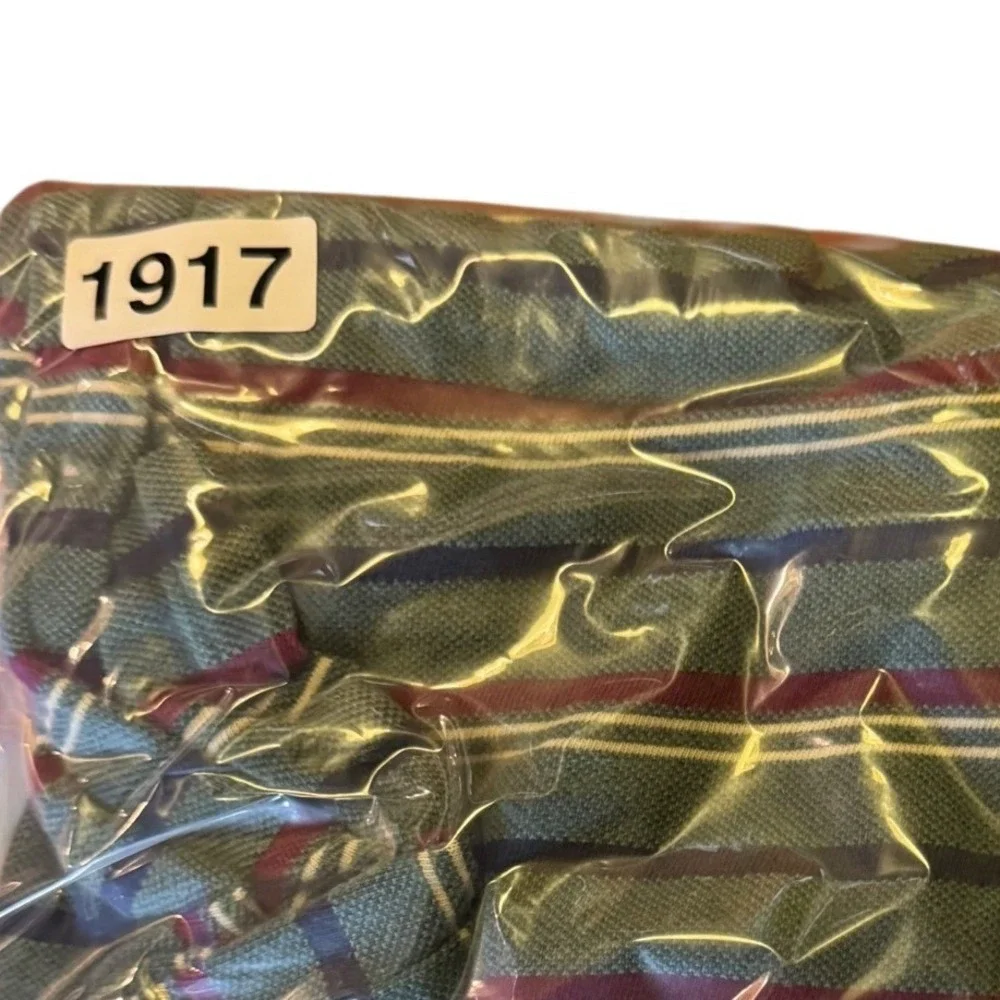 Polo Ralph Lauren Mens Large Green Striped Short Sleeve Cotton Polo Shirt‎